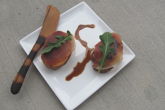 Prosciutto Goat Cheese Crostini